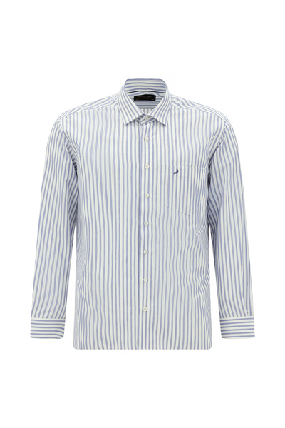 Abdullah Kiğılı Long Sleeve Classic Striped Cotton Shirt