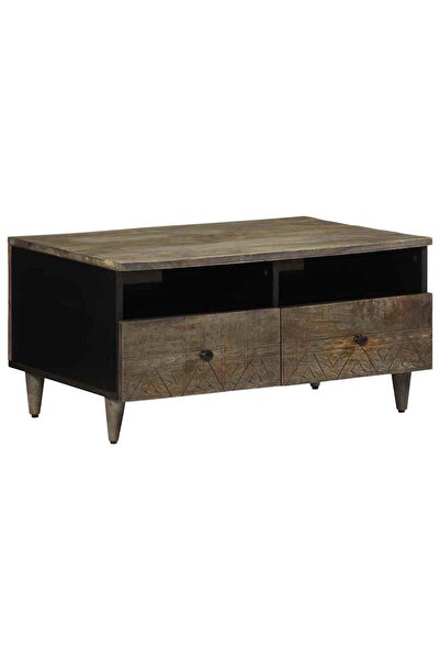 vidaxl Light gray coffee table 80x54x40 cm solid mango wood