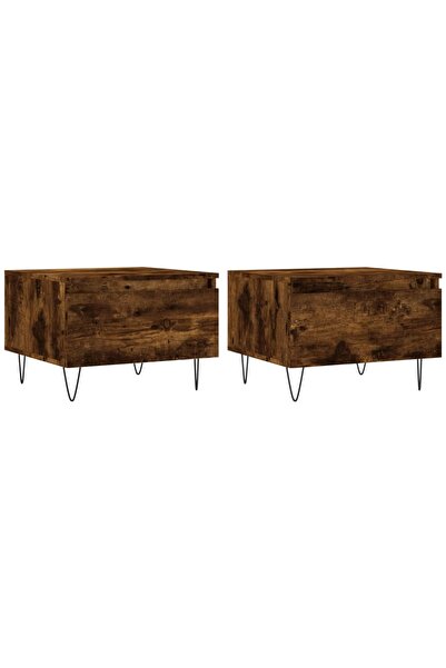 vidaxl Mese de cafea 2 buc. stejar fumuriu 50x46x35 cm lemn compozit