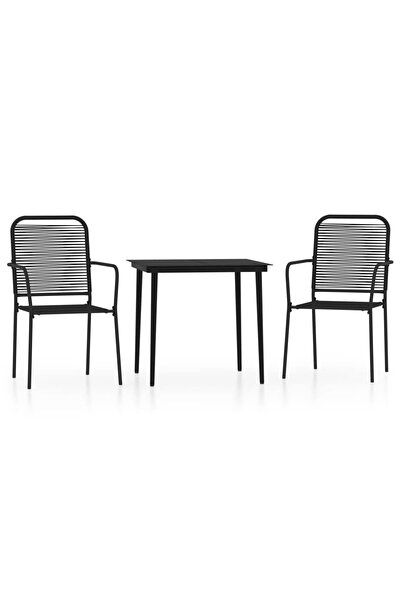 vidaxl Set de mobilier pentru grădină, 3 piese, negru