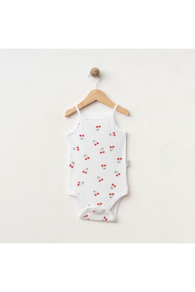 Gümüş Baby Kids Baby Ki̇raz D Patterned Girls' Bodysuit with Rope Straps 100%...