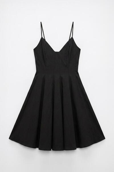 BSL Askılı Poplin Mini Elbise