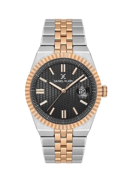 Daniel Klein Black Dial Rose Silver Color 41 mm Men's Wristwatch