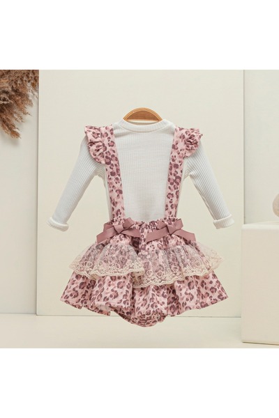 Gocoland Bella leopard Lace detailed salopet