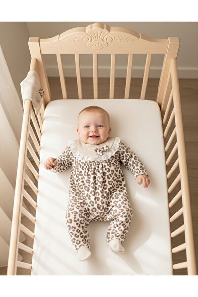 Miniday Baby Baby Girl Jumpsuit Leopard Print Eyelet Embroidery Piece Holiday...