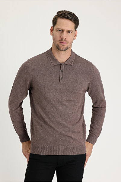 Kiğılı Polo Neck Regular Fit Cotton Knitwear Sweater