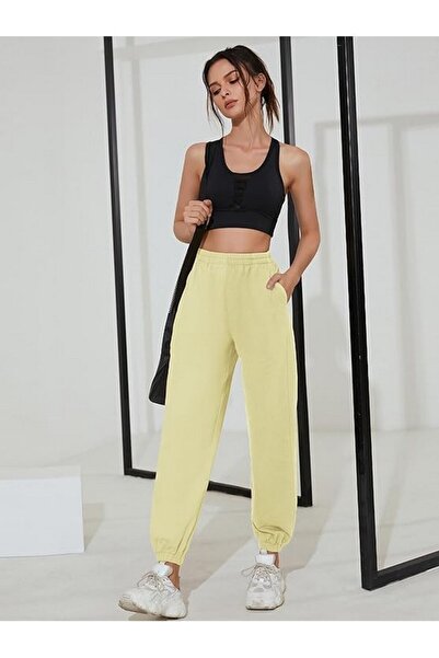 Hapywer Women's tracksuit bottoms, cream, size XL,