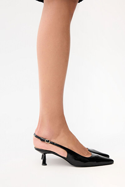 Love My Body Deri Arkası Açık Topuklu Ayakkabı