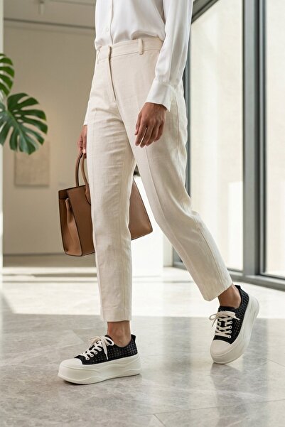 Guja Boni̇ta Imported Special Series Knitted Detail Genuine Leather Leather N...