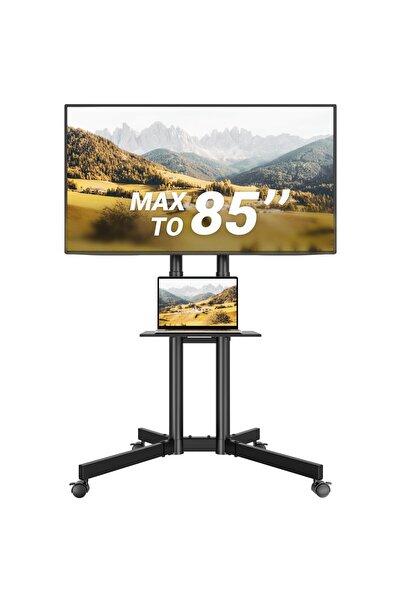 Lorraya 📺 Rolling TV Cart | 32-75 inch | Lockable Wheels | Tall TV Stand 📺