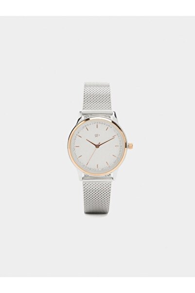 PARFOIS Kadın Paslanmaz Çelik Metal İki Renkli Saat