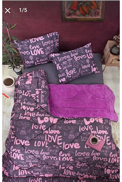 BAMİROSE Pilotă dublă cu două fețe și husă de pernă DIAMOND LUX WELLSOFT, pen...