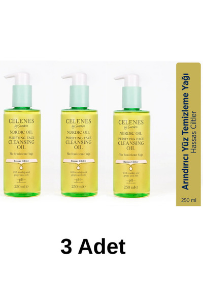 Celenes by Sweden Nordic Oil Arındırıcı Yüz Temizleme Yağı Hassas Ciltler 3 Adet
