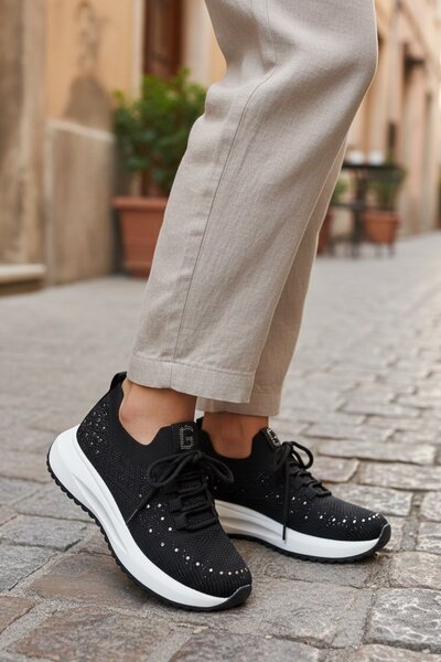 Guja Mai̇si̇e Imported Special Series Stone-Detail Tricot Women's Sports Shoe...