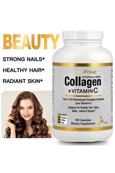 LINE ONE Collagen+Vitamin C Beauty Hair And Nails Vitamins For Women Collagen...
