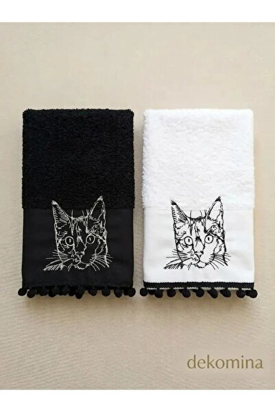 Dekomina Figured 2-Piece Face Towel Set