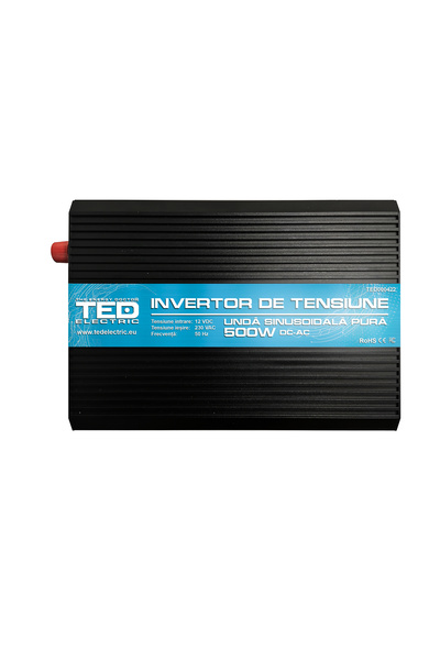 TED Electric Convertor Auto Sinus Pur 12V 500W AC DC cu Priza Schuko si Iesir...