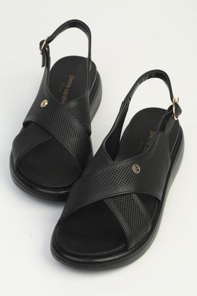 Pierre Cardin Μαύρα γυναικεία σανδάλια PC-7811