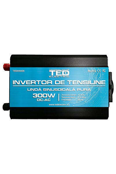 TED Electric Convertor Auto Sinus Pur 12V 300W AC DC cu Priza Schuko si Iesir...