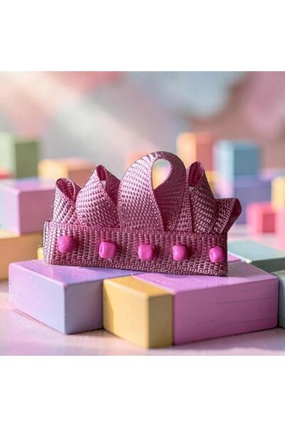 roseberry aksesuar bijuteri Prenses tacı pembe kız çocuk toka