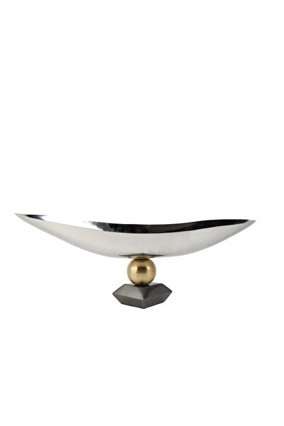 Vitale VOLKAN GÜMÜŞ ALTIN AYAKLI KASE/GONDOL 47X17X20CM