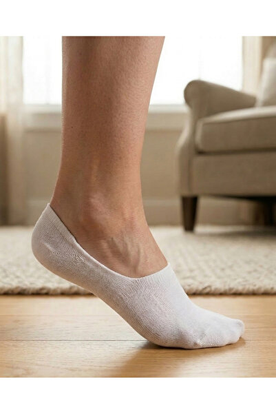 CLEWEAR Men's Cotton Sandal Socks Stitch-Free Invisible Anti-Slip Heel Silicone