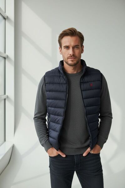 Piyera Men's Puffer Vest Lightweight Padded Daily Sports Use Mock Neck Zipper...