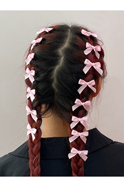 Take Two By Styli Pack of 15 - Embellished Pink Bow Hair Clips