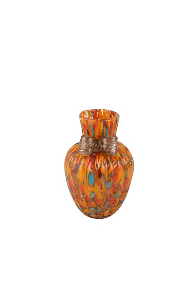 Vitale Glass Orange Bow Vase 18X18X29Cm
