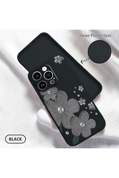 PATTERNOVA iPhone 14 Pro Compatible Floral Print Liquid Silicone Case, Full P...