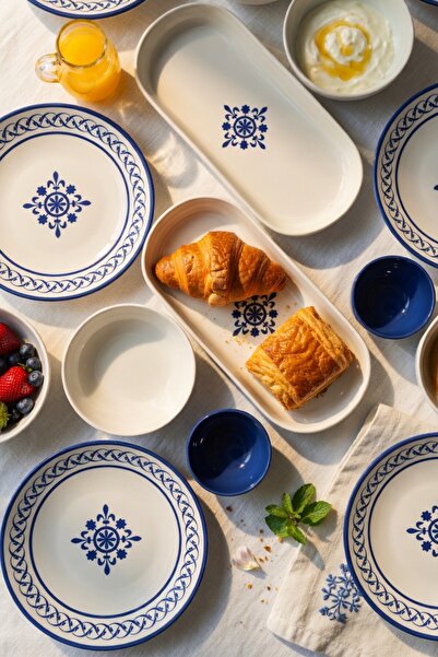 Keramika Alaçatı 6 Kişilik Kahvaltı Takımı 15 Parça