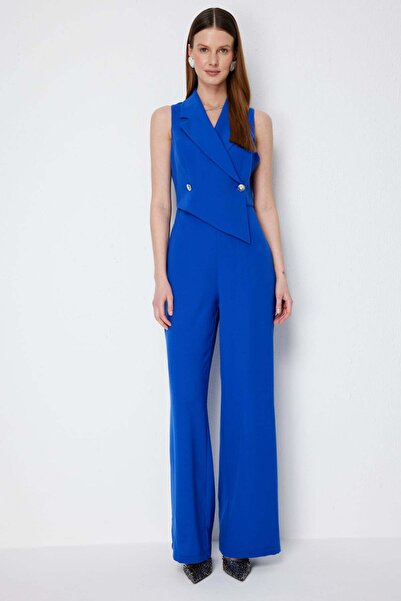 Mi Pret a Porter Mi Düğme Detaylı Kruvaze Yaka Tulum