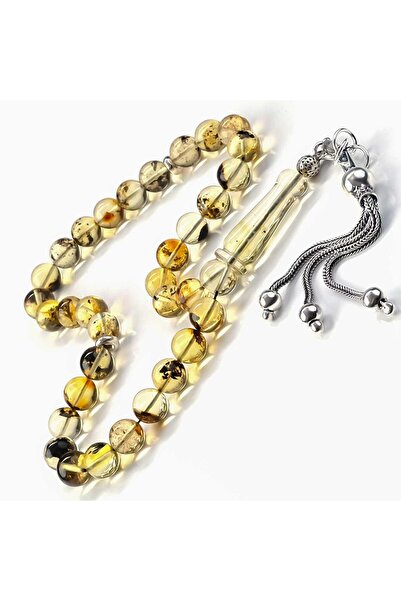 TESBİHCİBABA Transparent Fossilized Rock Amber Prayer Beads