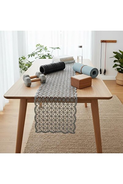 Ceki Home napron Black Hayal pe masă, tul pe un singur element, cu napron șnu...