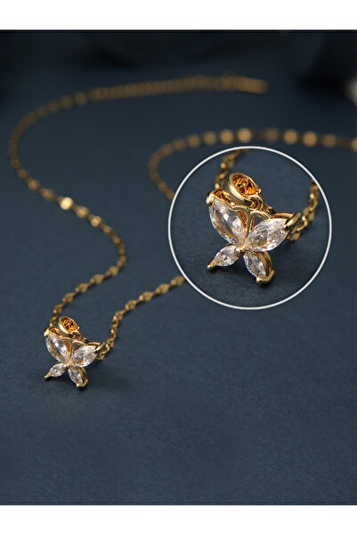 Take Two By Styli Embellished Butterfly Pendant Necklace