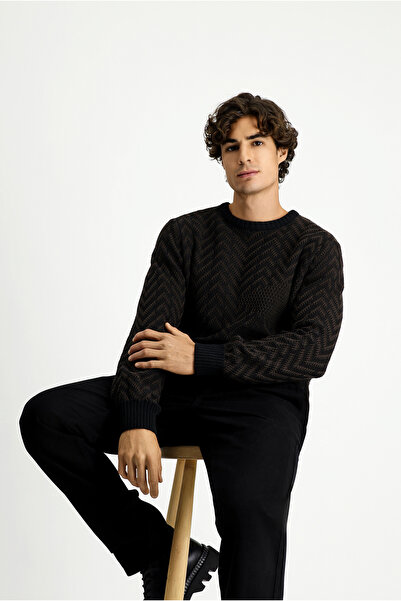 Kiğılı Crew Neck Oversized Extra Comfortable Cut Cotton Pack Patterned Knit S...