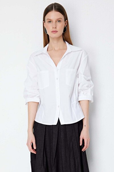 ON Cep Detaylı Yarım Kollu Pamuk Gömlek