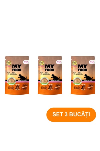 Redist MyFood Junior Hrană umedă pentru pisici cu pui 3x85g
