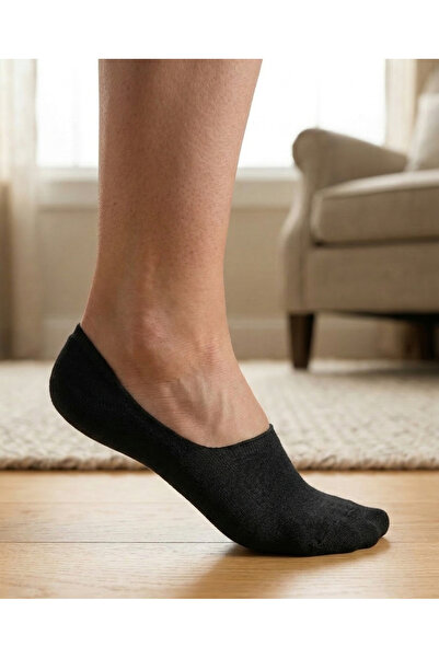 CLEWEAR Men's Cotton Sandal Socks Stitch-Free Invisible Anti-Slip Heel Silicone