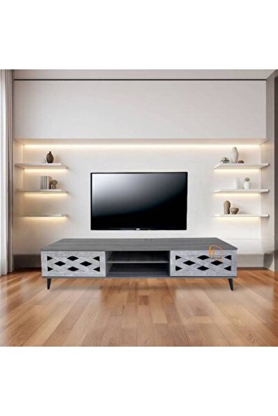 Al Saadah Home Television Unit - 160×40×50cm - Dark Gray