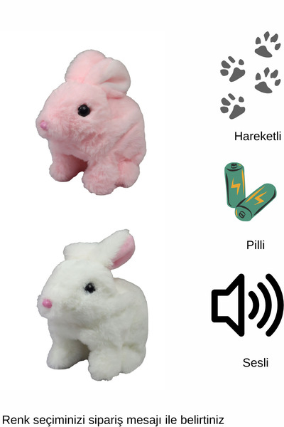 welcomein Oyuncak Sesli Hareketli Pelüş Evcil Kedi Köpek Tavşan Peluş Oyun Ar...
