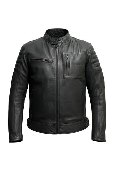 VENOM Motosiklet Montu Mustang Siyah Deri 4 Mevsim %100 Leader Motorcu Mont