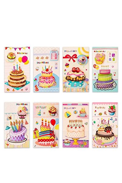 UKR 8-Pack 3D Happy Birthday Greeting Cards