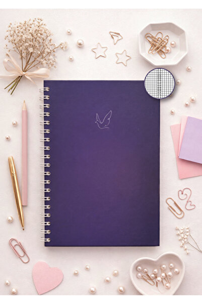 Lizy Spiral Bound Hard Cover Notepad - Checked 120 Sheets - 17X24Cm