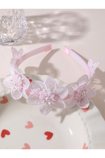 Take Two By Styli طوق رأس مزين بالزهور الوردية