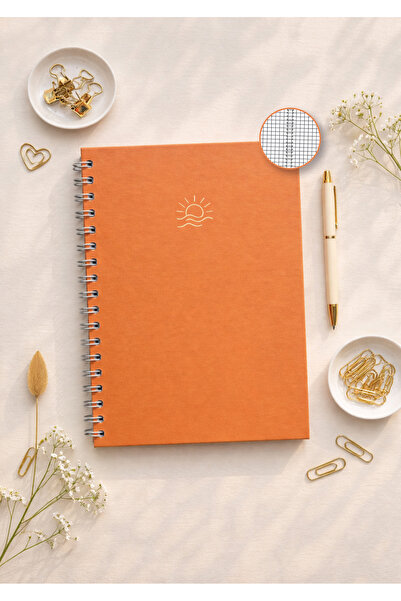 Lizy Spiral Bound Hardcover Notepad - Checked - 17X24Cm