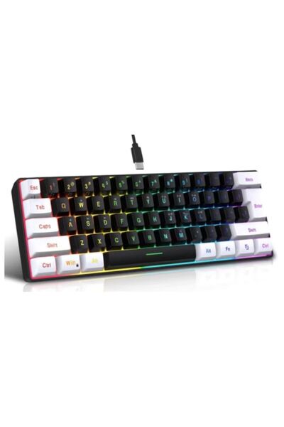 Epic Tastatura mecanica de gaming V900, compacta 60%, iluminare RGB, neagra