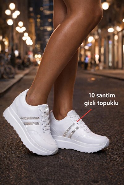 Giydim Gidiyor Спортни обувки Elara Luxe Platform със скрит ток, бели