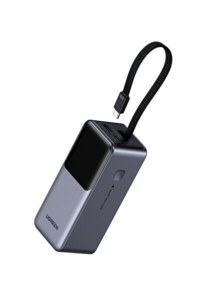 Ugreen Nexode 20.000 mAh 130 W Akıllı Ekranlı Dahili Kablolu Hızlı Şarj Powerbank, 55365B