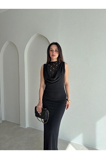 Mooi Butik Odella Lace Piece Maxi Dress 2024 - Black